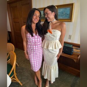 Elegant White Lace Peplum Dress